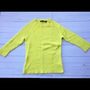 Jeanne Pierre Yellow Cable knit Sweater